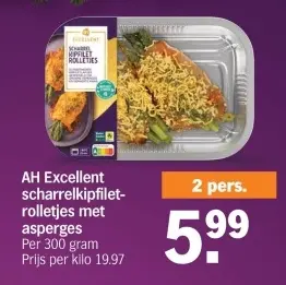 Aanbieding: scharrelkipfilet-rolletjes met asperges