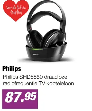 Aanbieding: Philips SHD8850 draadloze radiofrequentie TV koptelefoon