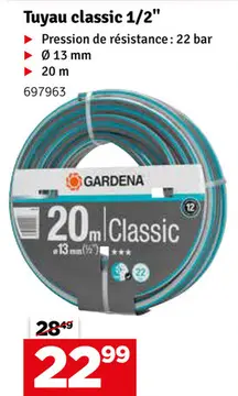 Offre: Tuyaux Classic 13 mm (1/2") 20 m GARDENA