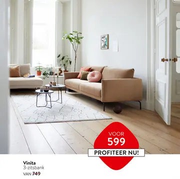 Aanbieding: Vinita 3-zitsbank