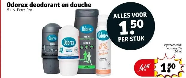 Aanbieding: Odorex deodorant en douche