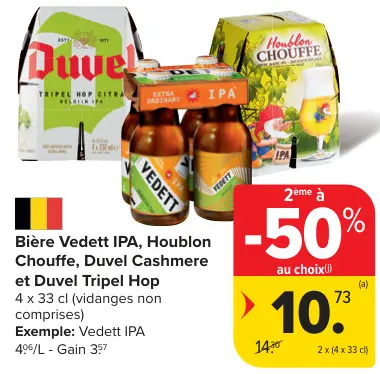 Offre: Bière Vedett IPA, Houblon Chouffe, Duvel Cashmere et Duvel Tripel Hop