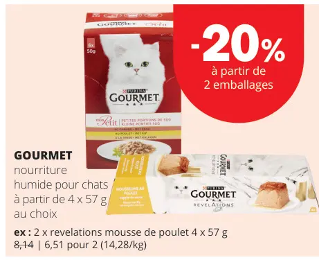 Offre: Gourmet nourriture humide pour chats