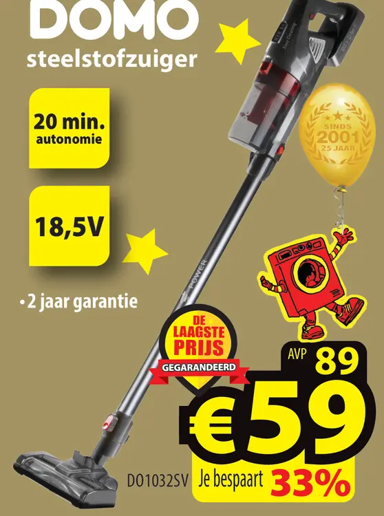 Promotie: steelstofzuiger