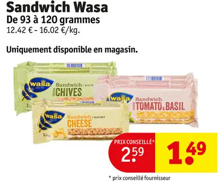 Offre: Sandwich Wasa