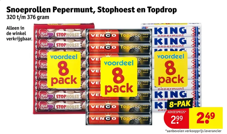 Aanbieding: Snoeprollen Pepermunt, Stophoest en Topdrop