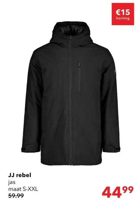 Aanbieding: JJ REBEL Toronto heren winterjas zwart
