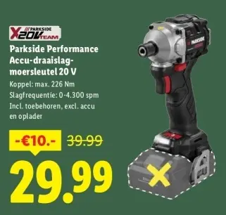 Aanbieding: Accu-draaislagmoersleutel 20 V
