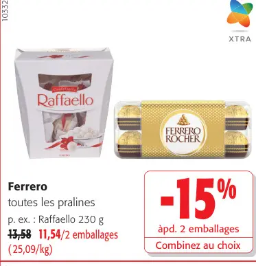 Offre: Toutes les pralines