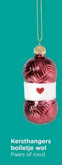 Aanbieding: Kersthangers bolletje wol