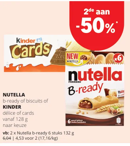 Promotie: Nutella B-ready or Kinder Cards