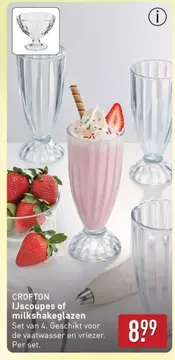 Aanbieding: IJscoupes of milkshakeglazen