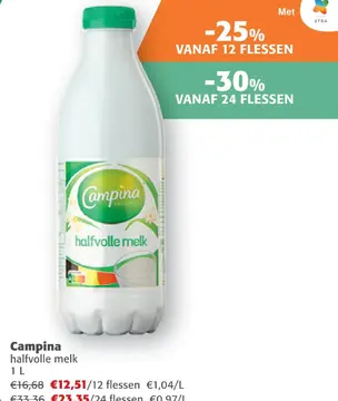 Aanbieding: Campina halfvolle melk