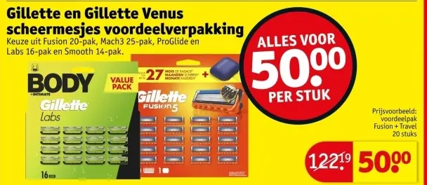 Aanbieding: Gillette en Gillette Venus scheermesjes voordeelverpakking