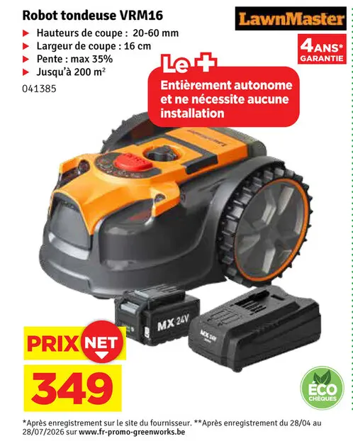 Offre: Robot tondeuse VRM16