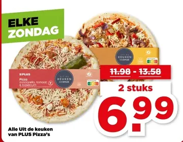 Aanbieding: Pizza mozzarella, tomaat & basilicum