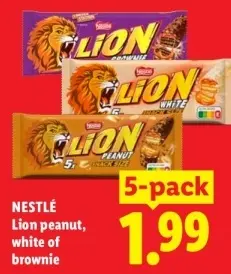 Aanbieding: Lion peanut, white of brownie