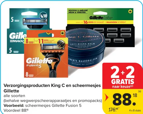 Promotie: Verzorgingsproducten King C en scheermesjes