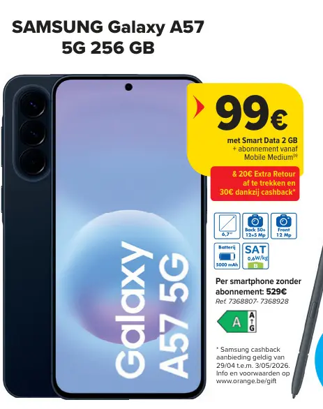 Promotie: Galaxy A57 5G 256 GB