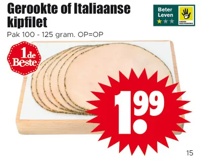 Aanbieding: Gerookte of Italiaanse kipfilet