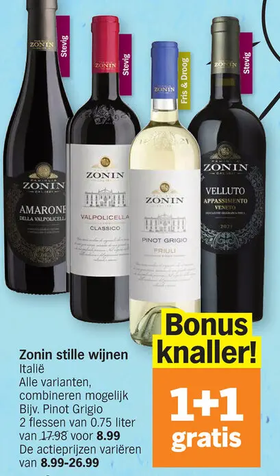 Promotie: Zonin stille wijnen