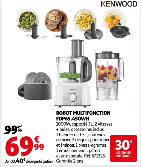 Promotie: Robot multifonction fdp65.450wh