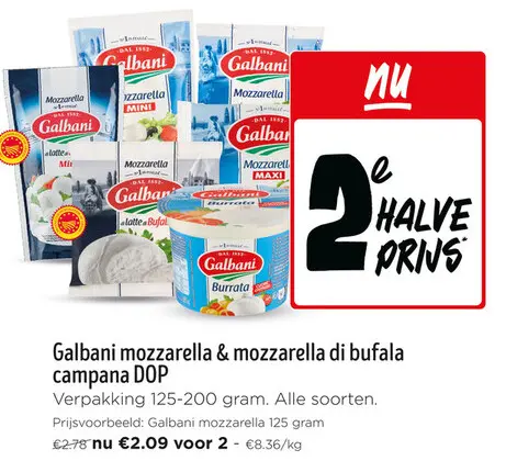 Promotie: Galbani mozzarella & mozzarella di bufala campana DOP