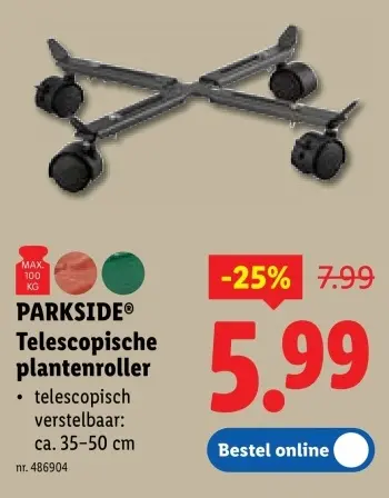 Promotie: Telescopische plantenroller