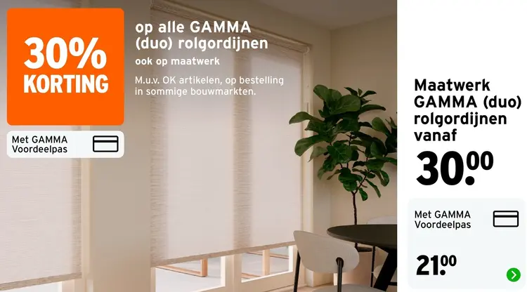 Aanbieding: Alle GAMMA (duo) rolgordijnen