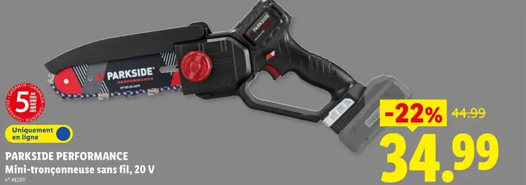 Offre: Mini-tronçonneuse sans fil, 20 V