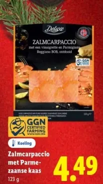 Aanbieding: Zalmcarpaccio met Parmezaanse kaas