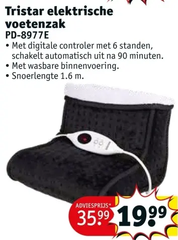 Promotie: Tristar elektrische voetenzak