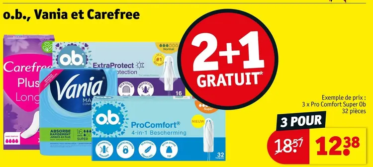 Offre: o.b., Vania et Carefree