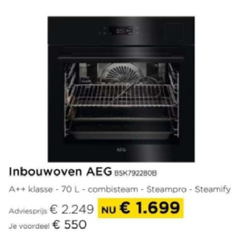 Aanbieding: Inbouwoven AEG BSK792280B