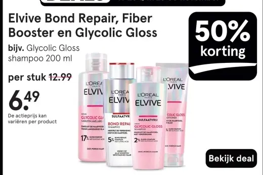 Aanbieding: Elvive Bond Repair, Fiber Booster en Glycolic