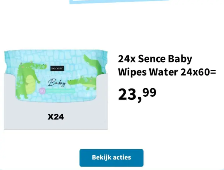 Aanbieding: Sence Baby Wipes Water