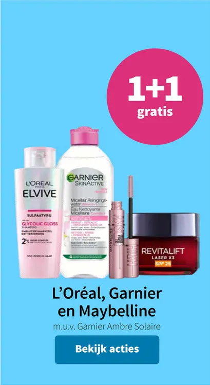 Aanbieding: L'Oréal, Garnier en Maybelline
