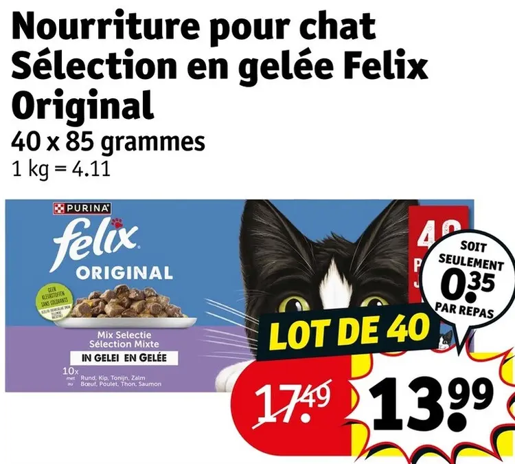 Offre: Nourriture pour chat Sélection en gelée Felix Original