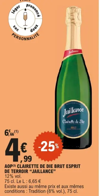 Offre: Clairette de die brut esprit de terroir