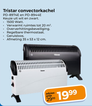 Aanbieding: Tristar convectorkachel PD-8974E en PD-8944E