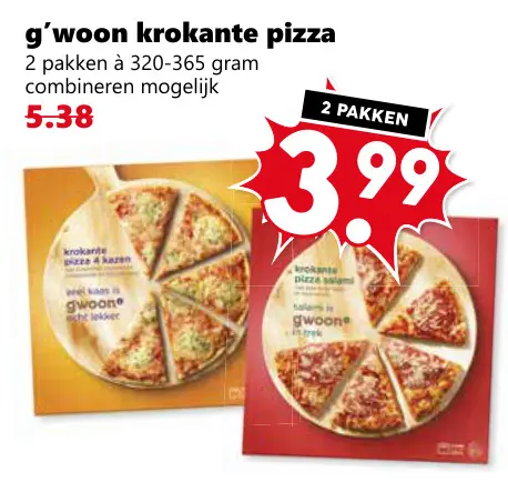 Aanbieding: Krokante pizza