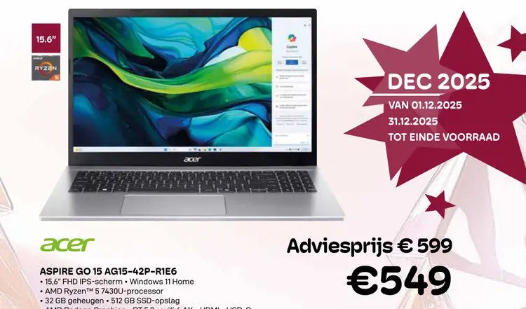 Promotie: Aspire go 15 ag15-42p-r1e6