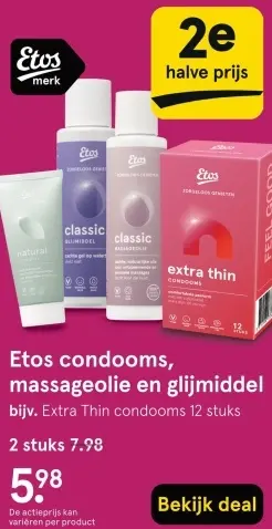 Aanbieding: Condooms, massageolie en glijmiddel