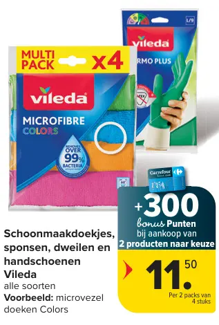 Promotie: Schoonmaakdoekjes, sponsen, dweilen en handschoenen