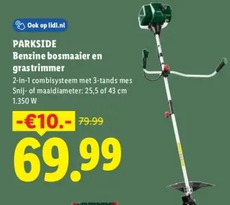 Aanbieding: Benzine bosmaaier en grastrimmer