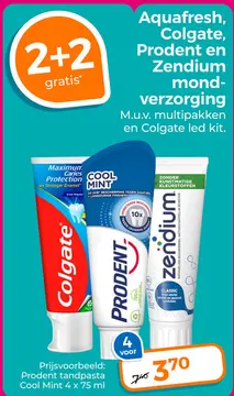 Aanbieding: Aquafresh, Colgate, Prodent en Zendium mondverzorging