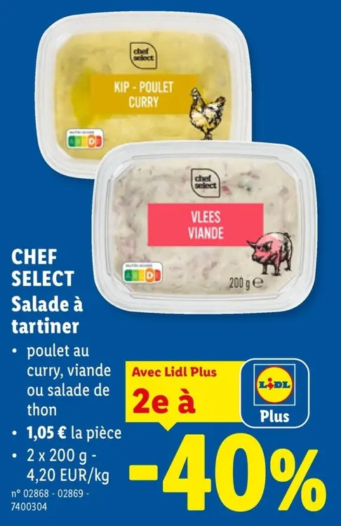 Offre: Salade à tartiner