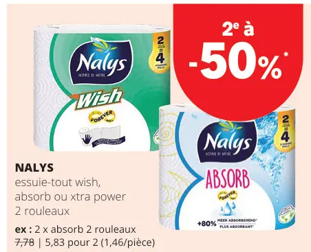 Offre: Essuie-tout wish, absorb ou xtra power
