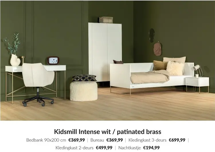 Aanbieding: Intense wit / patinated brass