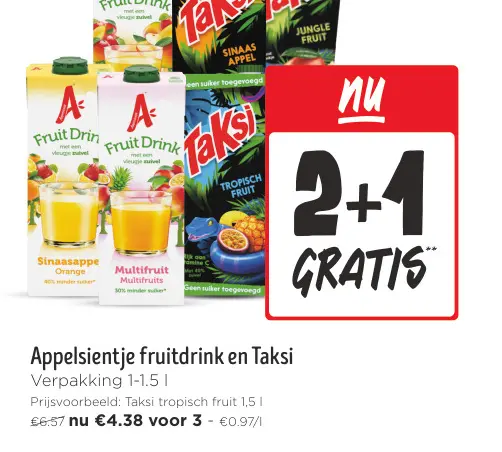 Promotie: Fruitdrink en Taksi